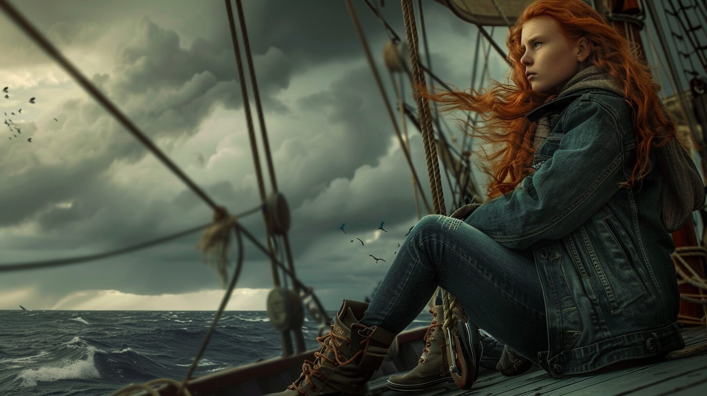 Ellie on the deck of the Swiftwind