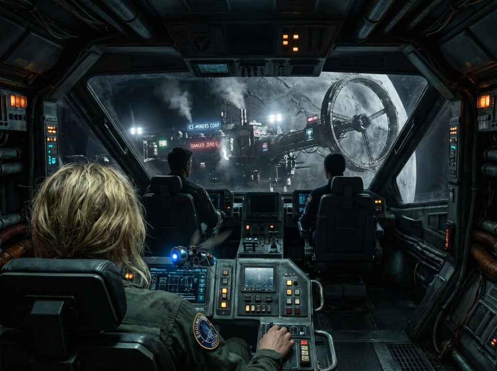 Persephone approaching Charon Outpost.