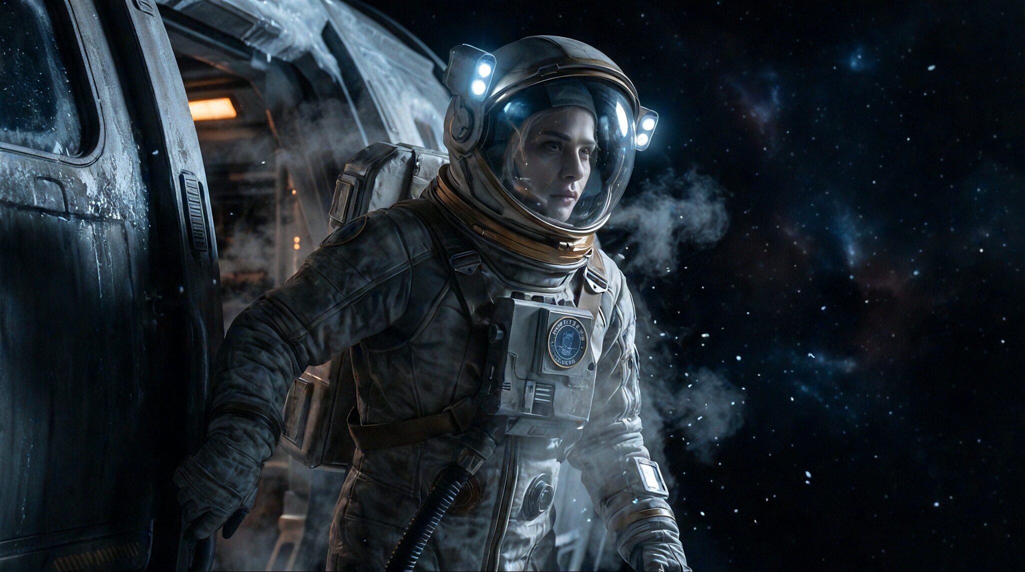 Helen leaving airlock.