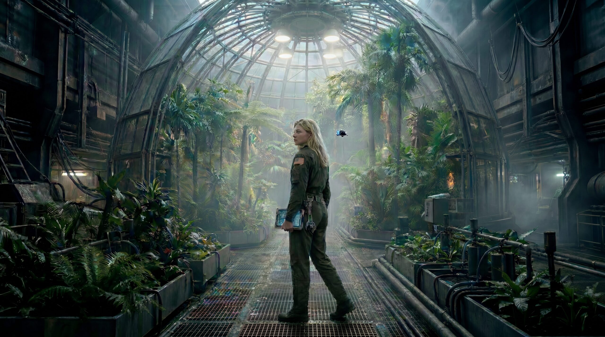 Helen and Seven in the bio-dome of cargo bay 4.