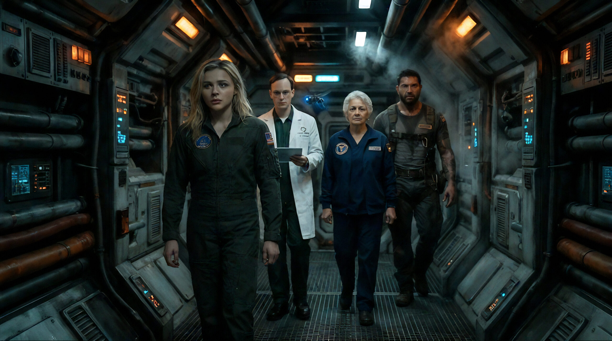 The crew walking to the bridge.